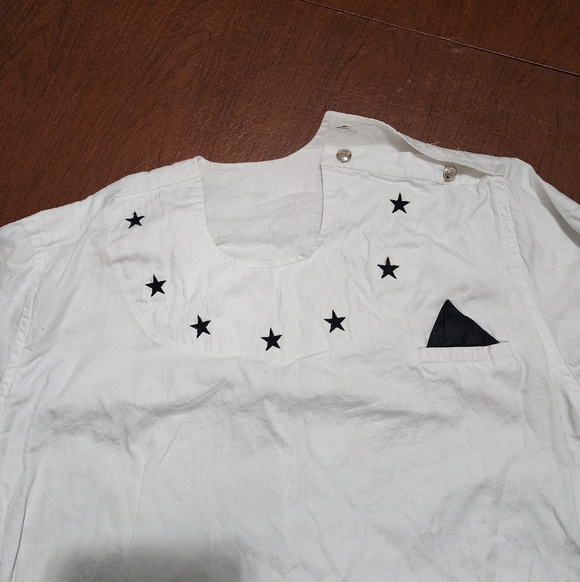 NWOT ... White Star-Embroidered Men's Kurtas Top - Picture 5 of 8